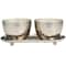 Sweet Bamboo Scented Candles in Silver Hammered Bowls Set